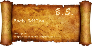 Bach Sára névjegykártya
