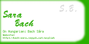 sara bach business card