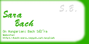 sara bach business card